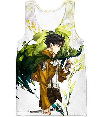Attack On Titan Hoodie - Attack on Titan Survey Corp Soldier Levi Ackerman Ultimate Anime White Hoodie