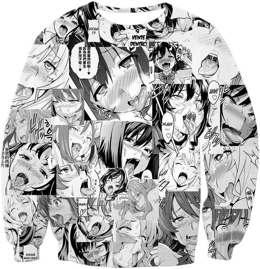 OtakuForm-OP Sweatshirt Sweatshirt / XXS Ahegao Sweatshirt Hentai Face