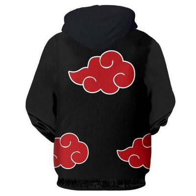 OtakuForm Inc Zip Up Hoodie Akatsuki Red Cloud Hoodie - Naruto Zip Up Hoodie