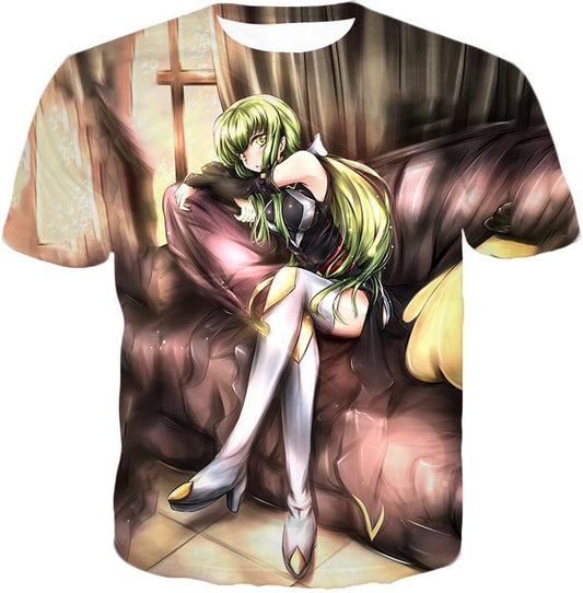 OtakuForm-OP T-Shirt T-Shirt / XXS Amazing Anime Beauty C.C. The Grey Witch Cool Anime Promo T-Shirt