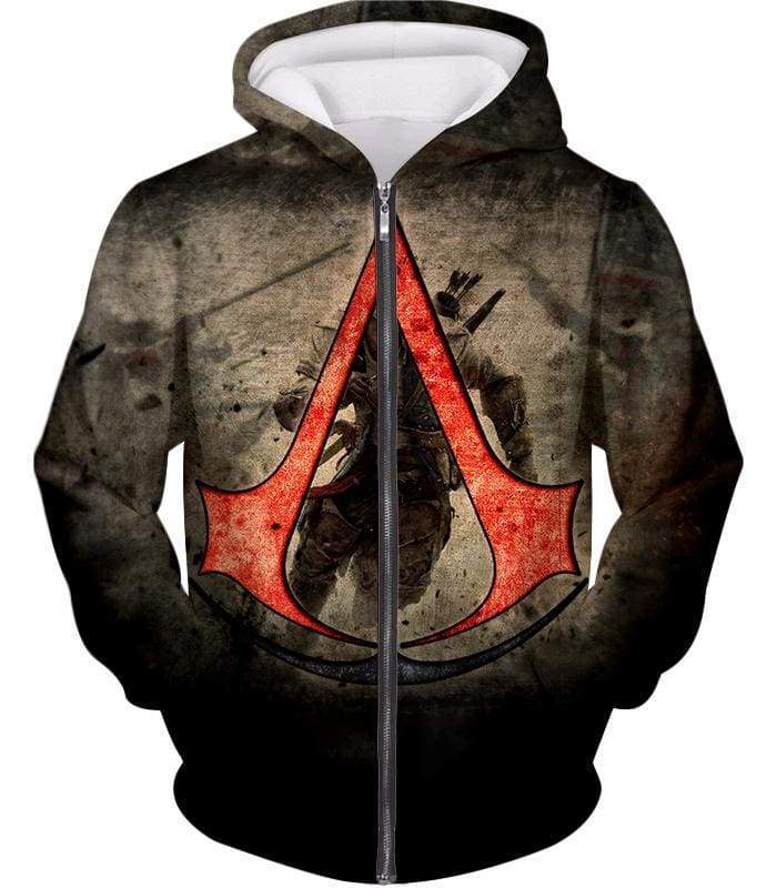 OtakuForm-OP Sweatshirt Zip Up Hoodie / XXS Amazing Assassin's Creed III Logo Promo Awesome Graphic Sweatshirt