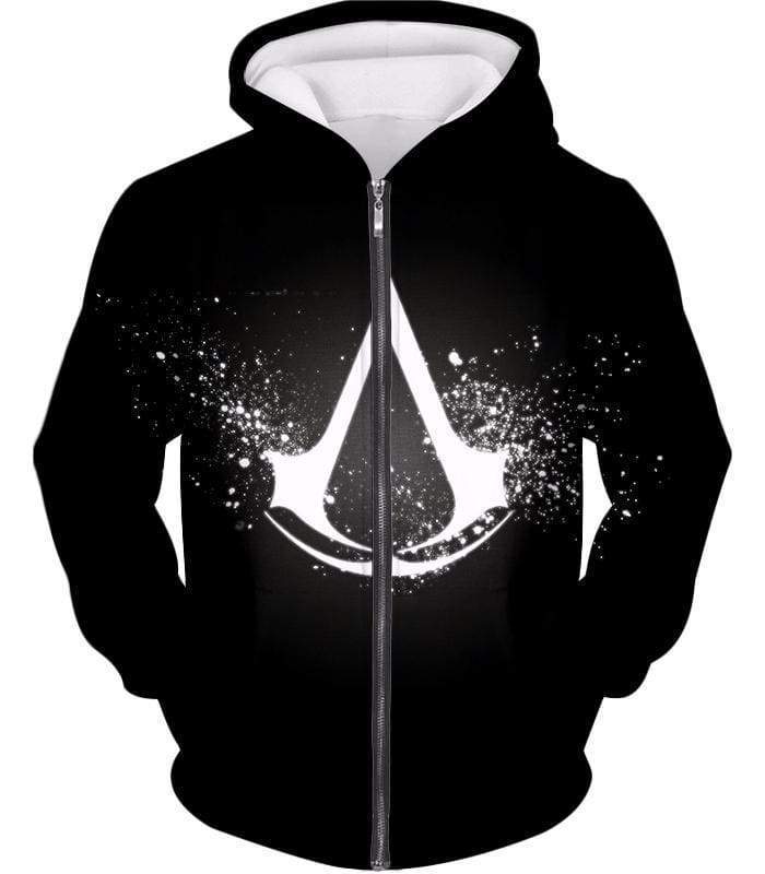 OtakuForm-OP Sweatshirt Zip Up Hoodie / XXS Amazing Logo Assassin's Creed Cool Black Sweatshirt