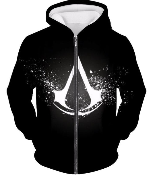 OtakuForm-OP Zip Up Hoodie Zip Up Hoodie / XXS Amazing Logo Assassin's Creed Cool Black Zip Up Hoodie