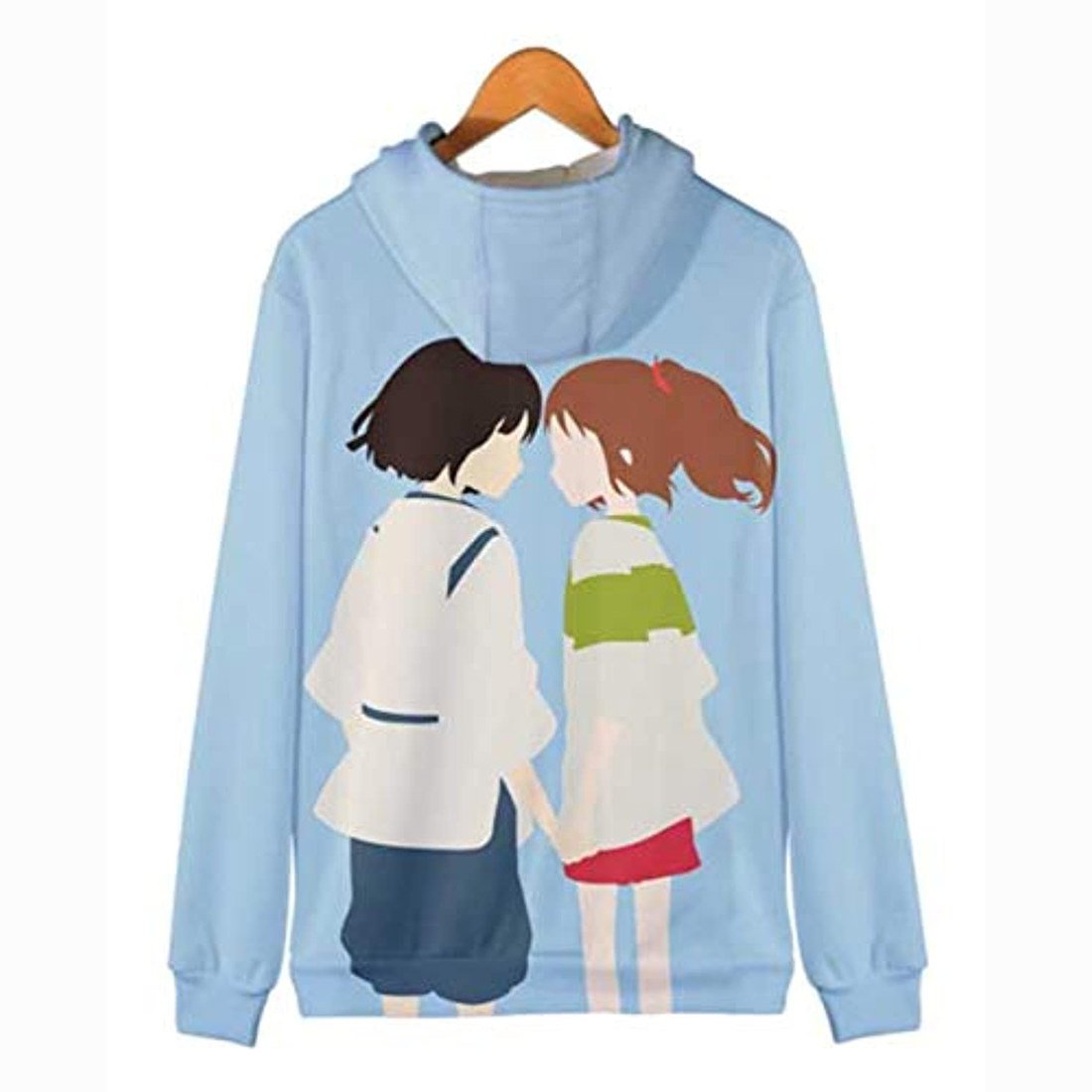 Totoro Hoodie Anime Spirited Away Hoodies – 3D Zip Up Hooded Jacket for Adult