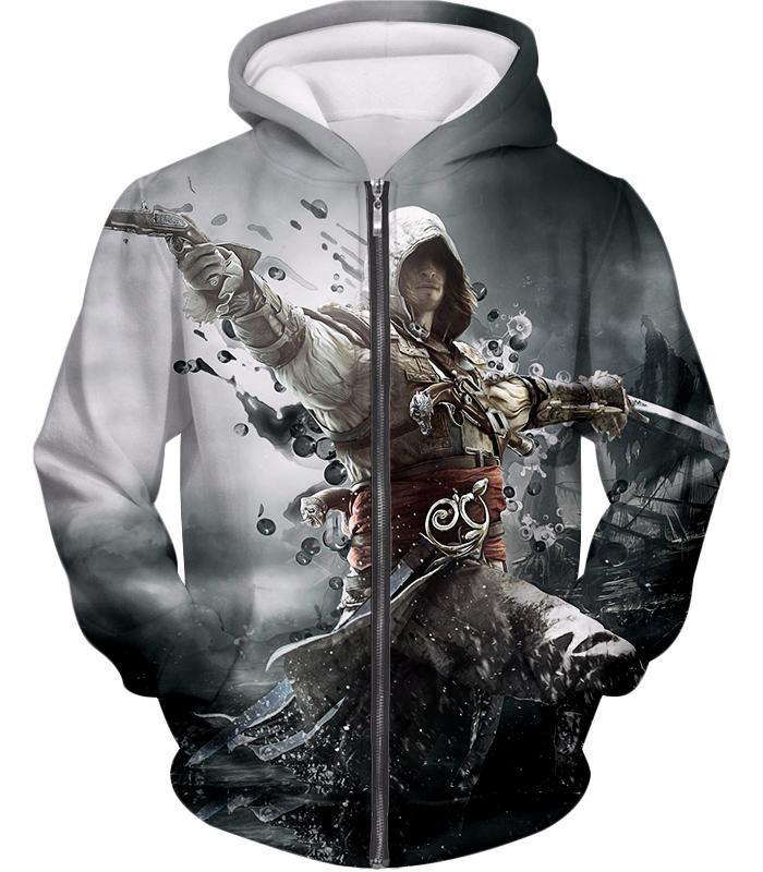 OtakuForm-OP T-Shirt Zip Up Hoodie / XXS Assassin's Creed Black Flag Hero Edward James Kenway Cool Action T-Shirt