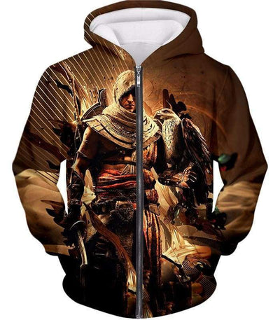 OtakuForm-OP Sweatshirt Zip Up Hoodie / XXS Assassin's Creed Origins Bayek of Siwa Cool Graphic Sweatshirt
