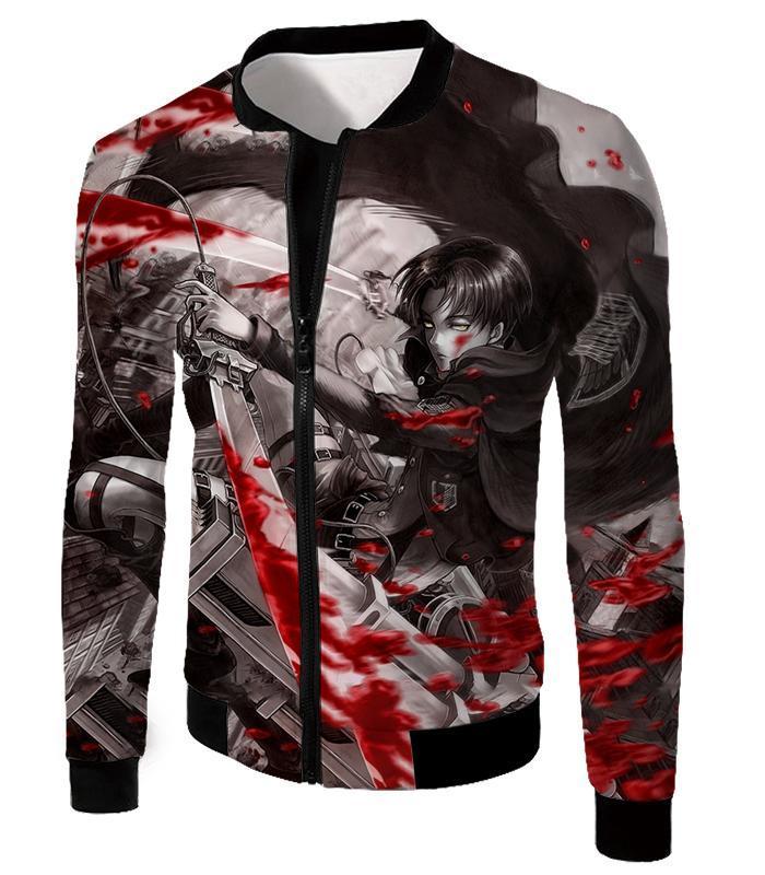 OtakuForm-OP Hoodie Jacket / US XXS (Asian XS) Attack on Titan Captain Levi Black and white Themed Hoodie