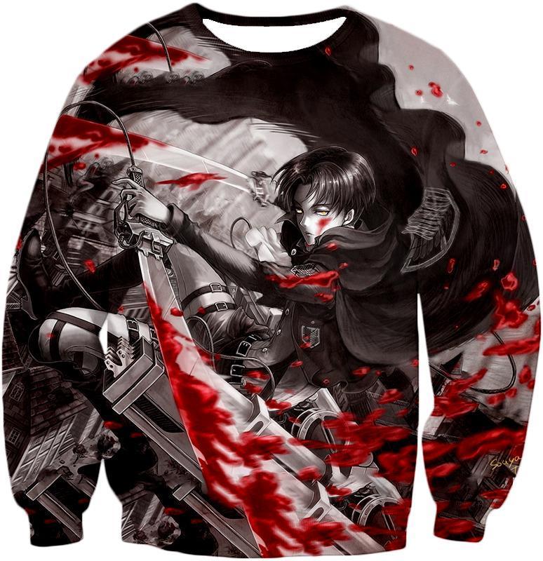 OtakuForm-OP Sweatshirt Sweatshirt / US XXS (Asian XS) Attack on Titan Captain Levi Black and white Themed Sweatshirt