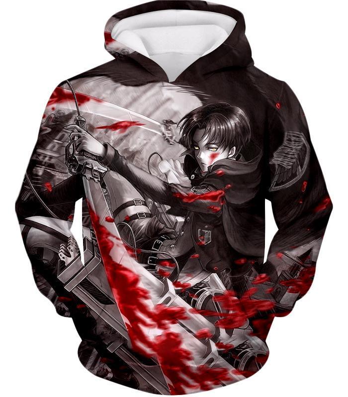 OtakuForm-OP Sweatshirt Hoodie / US XXS (Asian XS) Attack on Titan Captain Levi Black and white Themed Sweatshirt