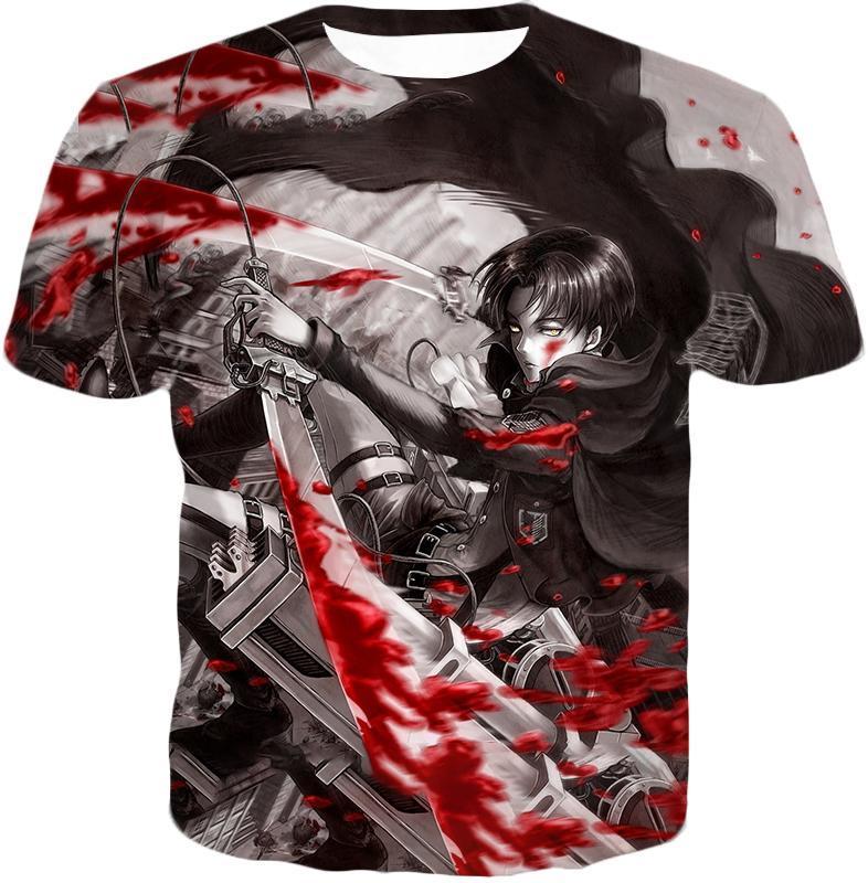 OtakuForm-OP Sweatshirt T-Shirt / US XXS (Asian XS) Attack on Titan Captain Levi Black and white Themed Sweatshirt