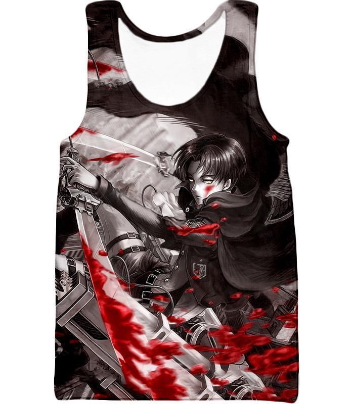 OtakuForm-OP T-Shirt Tank Top / US XXS (Asian XS) Attack on Titan Captain Levi Black and white Themed T-Shirt
