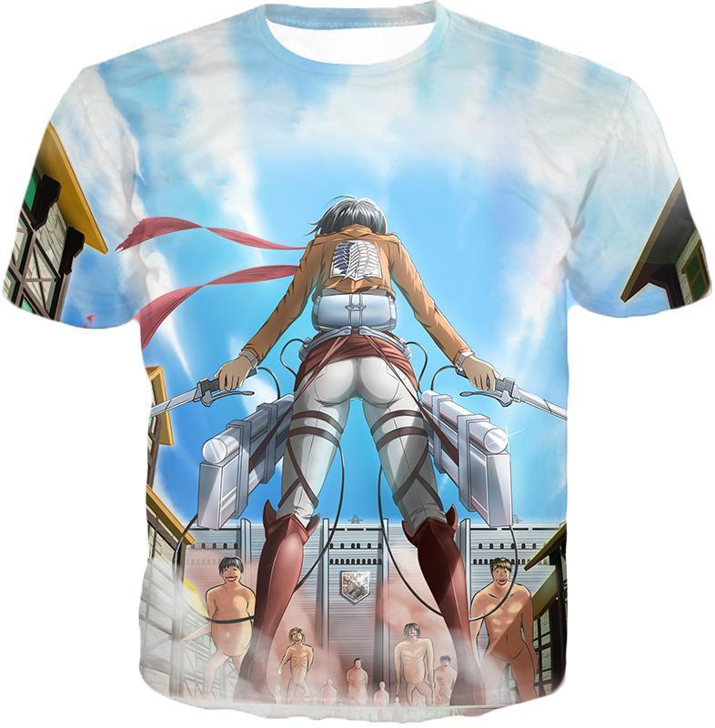 OtakuForm-OP Hoodie T-Shirt / US XXS (Asian XS) Attack on Titan Cool Action Still Mikasa Ackerman Vs Titans Hoodie