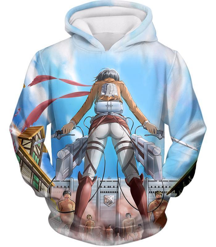 OtakuForm-OP Sweatshirt Hoodie / US XXS (Asian XS) Attack on Titan Cool Action Still Mikasa Ackerman Vs Titans Sweatshirt