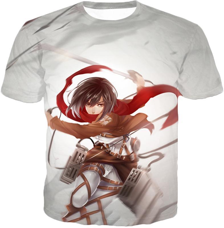 OtakuForm-OP Sweatshirt T-Shirt / US XXS (Asian XS) Attack on Titan Cute Mikasa Ackerman White Sweatshirt