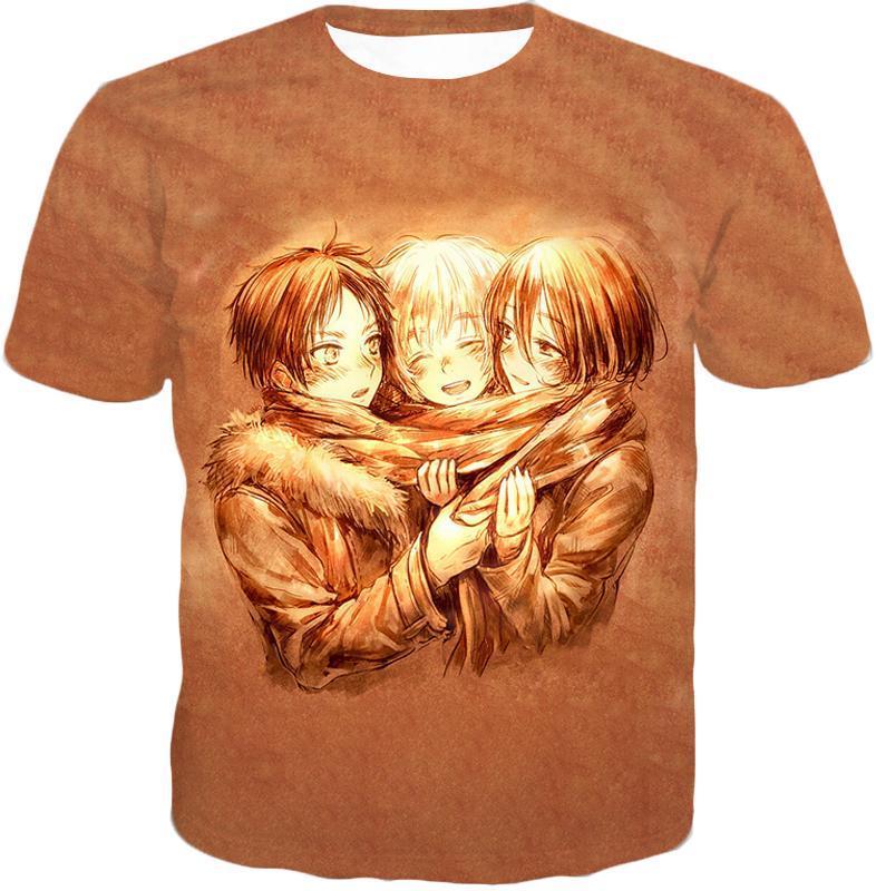 OtakuForm-OP Hoodie T-Shirt / XXS Attack On Titan Hoodie - Attack on Titan Three Best Childhood Friends Eren X Mikasa X Armin Cool Anime Promo Hoodie