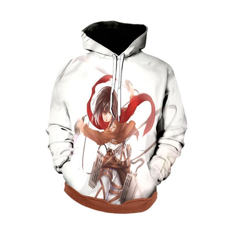 Attack On Titan Zip Up Hoodie XXS / Pull Over Hoodie Attack On Titan Mikasa Ackerman Red Scarf - Attack on Titan Zip Up Hoodie