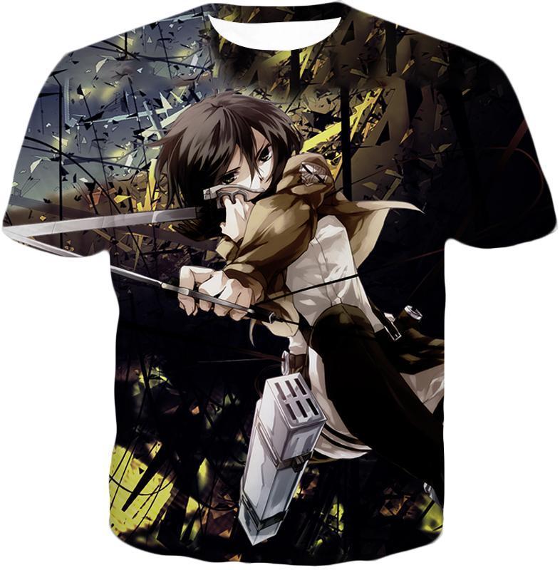 OtakuForm-OP T-Shirt T-Shirt / US XXS (Asian XS) Attack on Titan Mikasa Ackerman Wings of Freedom Black T-Shirt