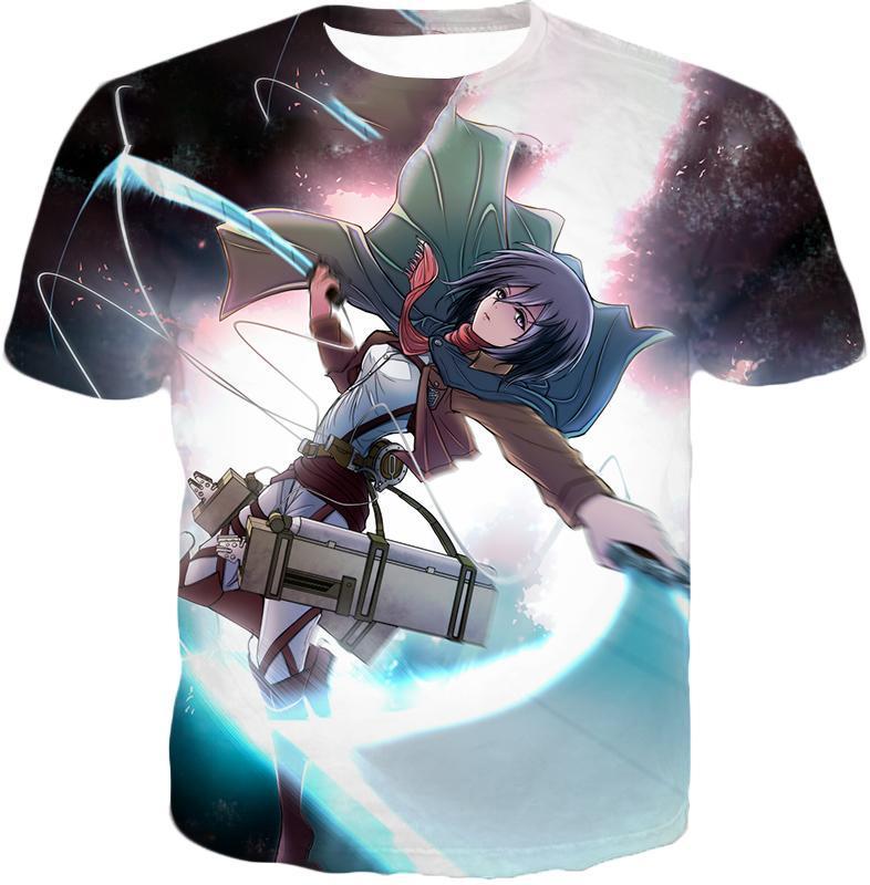 OtakuForm-OP T-Shirt T-Shirt / US XXS (Asian XS) Attack on Titan Super Cool Soldier Mikasa Ackerman T-Shirt  - Anime T-Shirt