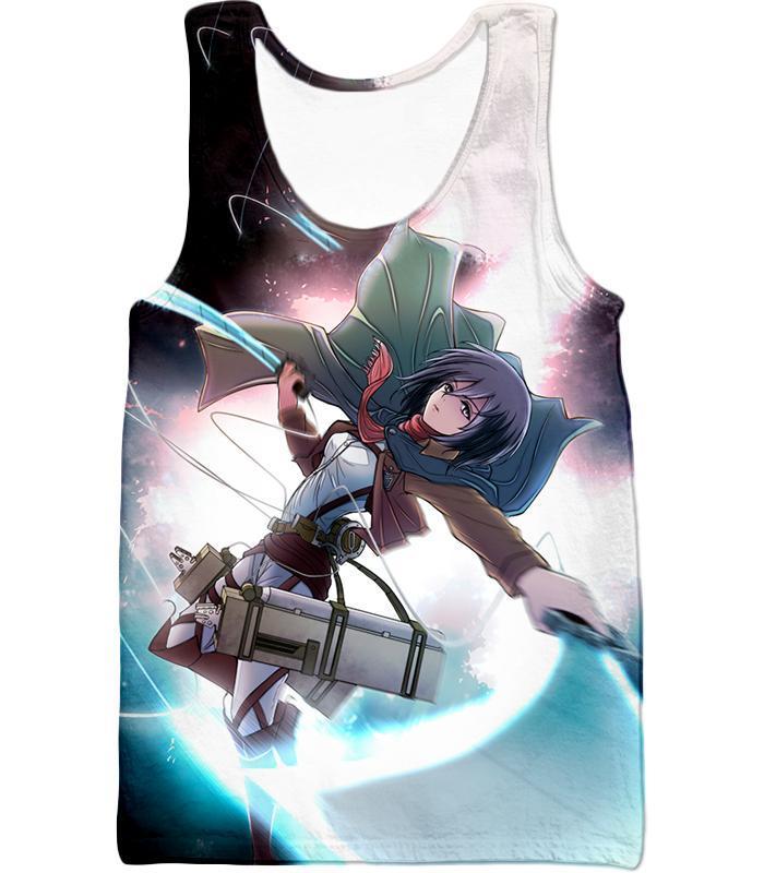 OtakuForm-OP T-Shirt Tank Top / US XXS (Asian XS) Attack on Titan Super Cool Soldier Mikasa Ackerman T-Shirt  - Anime T-Shirt