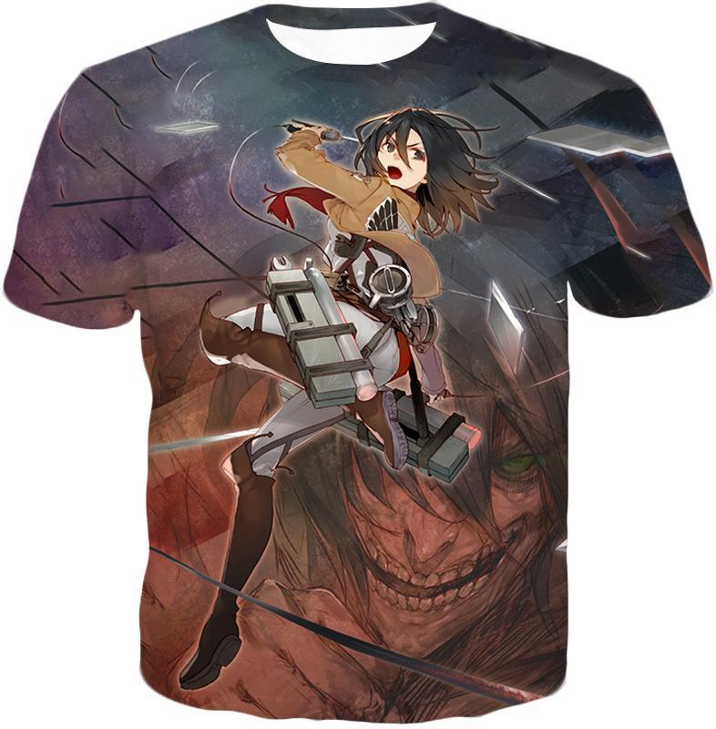 OtakuForm-OP T-Shirt T-Shirt / XXS Attack On Titan T-Shirt - Attack on Titan Super Skilled Soldier Mikasa Ackerman Ultimate Anime Action T-Shirt