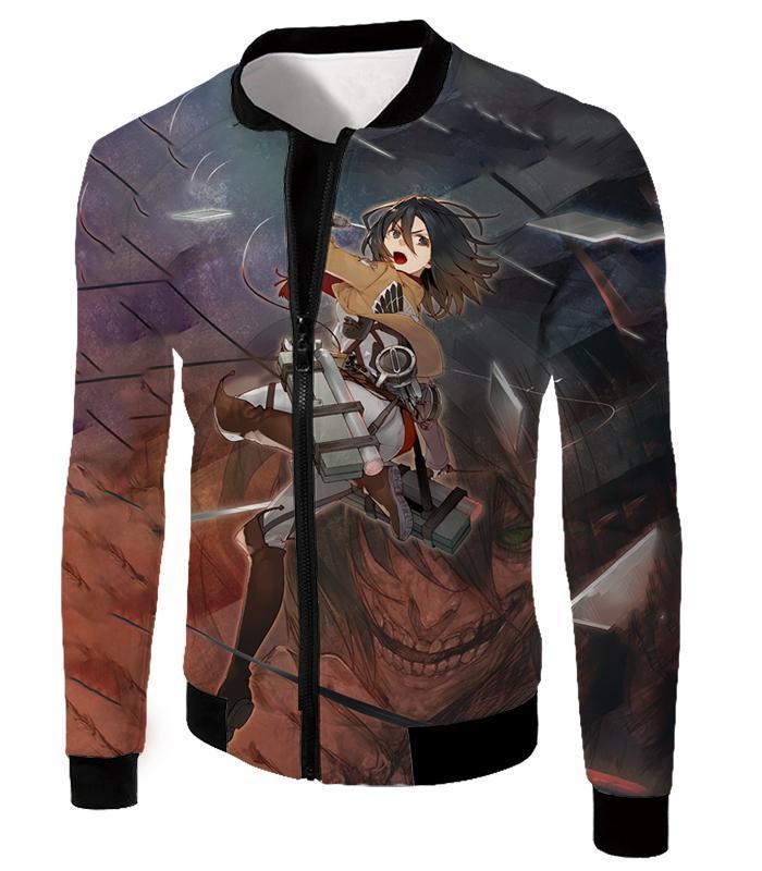 OtakuForm-OP T-Shirt Jacket / XXS Attack On Titan T-Shirt - Attack on Titan Super Skilled Soldier Mikasa Ackerman Ultimate Anime Action T-Shirt