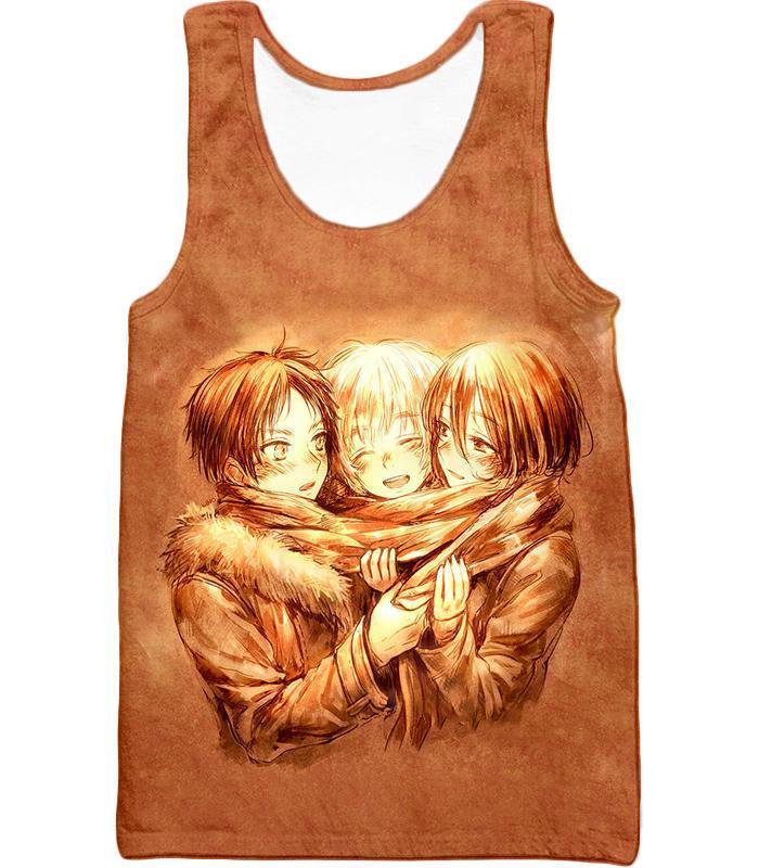 OtakuForm-OP T-Shirt Tank Top / XXS Attack On Titan T-Shirt - Attack on Titan Three Best Childhood Friends Eren X Mikasa X Armin Cool Anime Promo T-Shirt