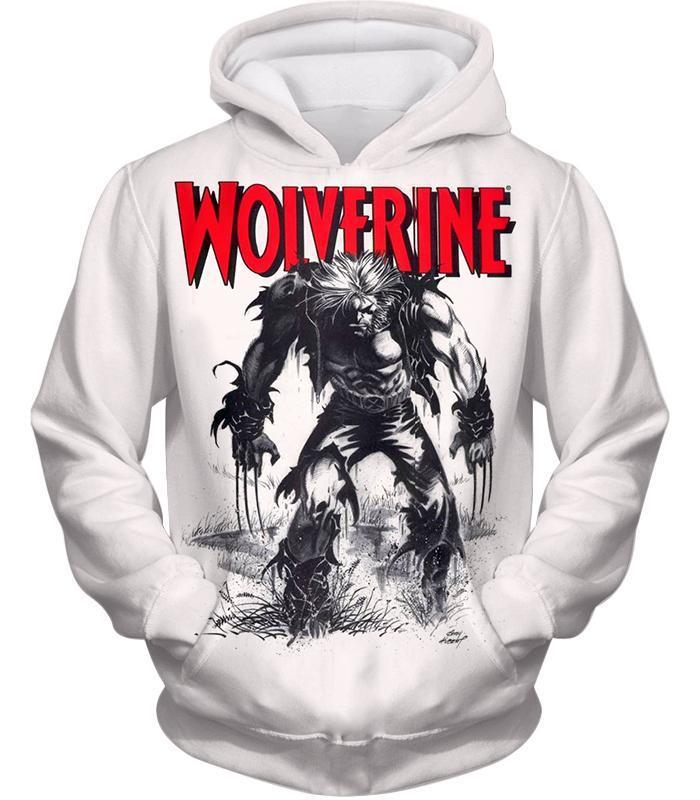 Otakuform-OP Hoodie Hoodie / XXS Awesome Animated Wolverine Promo Cool White Hoodie