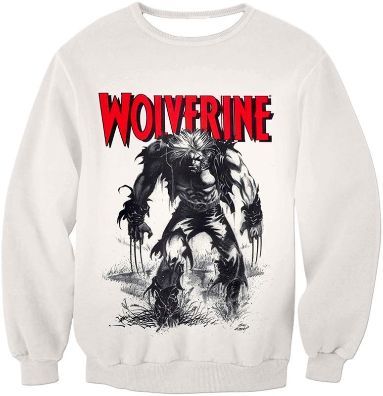 Otakuform-OP Hoodie Sweatshirt / XXS Awesome Animated Wolverine Promo Cool White Hoodie