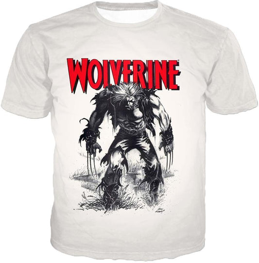 Otakuform-OP T-Shirt T-Shirt / XXS Awesome Animated Wolverine Promo Cool White T-Shirt