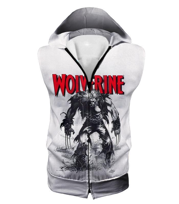 Otakuform-OP Zip Up Hoodie Hooded Tank Top / XXS Awesome Animated Wolverine Promo Cool White Zip Up Hoodie