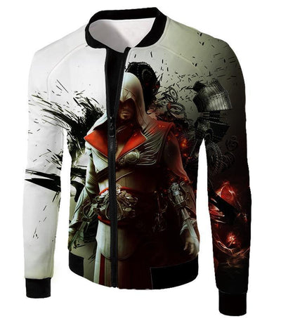 OtakuForm-OP Zip Up Hoodie Jacket / XXS Awesome Assassin Ezio Firenze Super Cool Graphic Promo Zip Up Hoodie