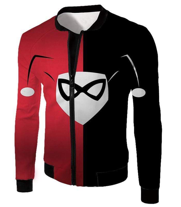 OtakuForm-OP Zip Up Hoodie Jacket / XXS Awesome Harley Quinn Logo Promo Red and Black Zip Up Hoodie
