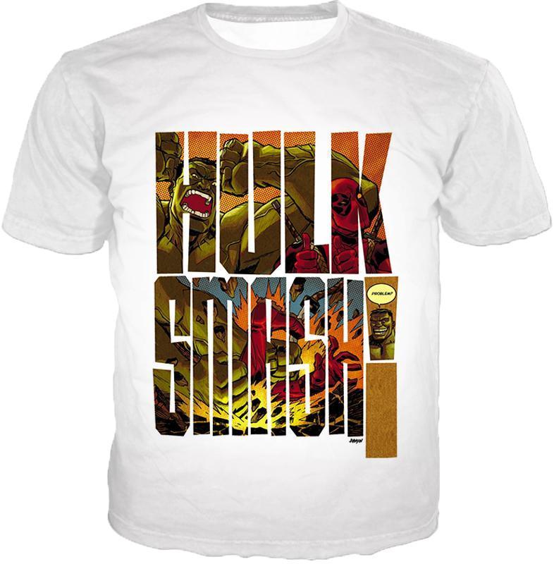 OtakuForm-OP T-Shirt T-Shirt / XXS Awesome Hulk Smash White T-Shirt