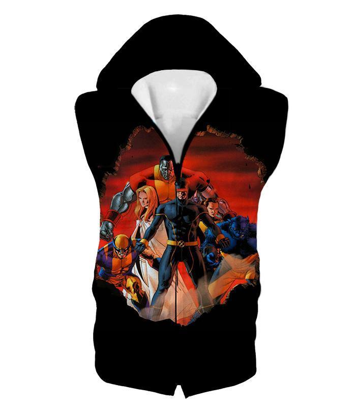 OtakuForm-OP T-Shirt Hooded Tank Top / XXS Awesome X-Men Heroes Black T-Shirt