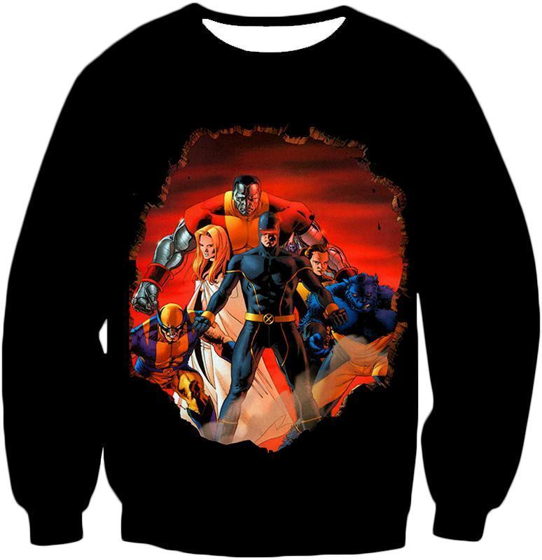OtakuForm-OP Zip Up Hoodie Sweatshirt / XXS Awesome X-Men Heroes Black Zip Up Hoodie