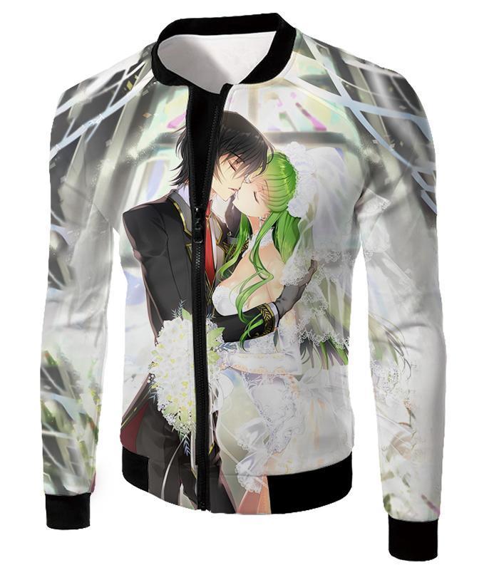 OtakuForm-OP T-Shirt Jacket / XXS Beautiful Anime Couple Kiss C.C. x Lelouch Cute Poster T-Shirt
