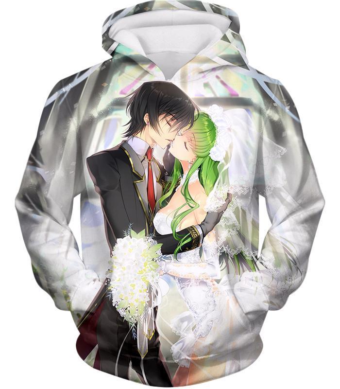 OtakuForm-OP T-Shirt Hoodie / XXS Beautiful Anime Couple Kiss C.C. x Lelouch Cute Poster T-Shirt