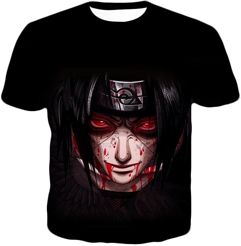 OtakuForm-OP T-Shirt T-Shirt / XXS Boruto Elder Brother Itachi Uchiha Death Moment Cool Black T-Shirt