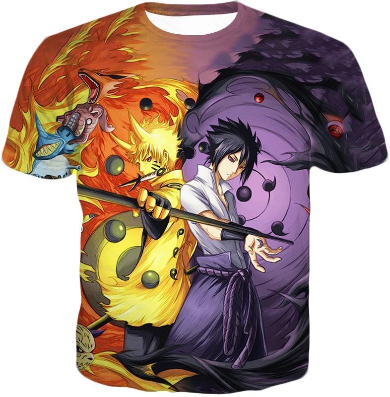 OtakuForm-OP Hoodie T-Shirt / XXS Boruto Reincarnations of Indra and Ashura Sasuke and Boruto Cool Action Hoodie