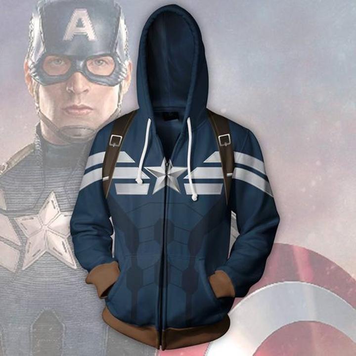 OtakuForm-OP Cosplay Jacket Zip Up Hoodie / US XS (Asian S) Captain America Hoodie - Classic Jacket