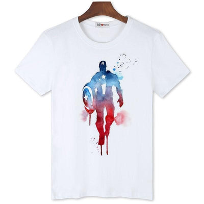 OtakuForm-SH T-Shirt S / White Captain America Superhero T-Shirt in 4 colors