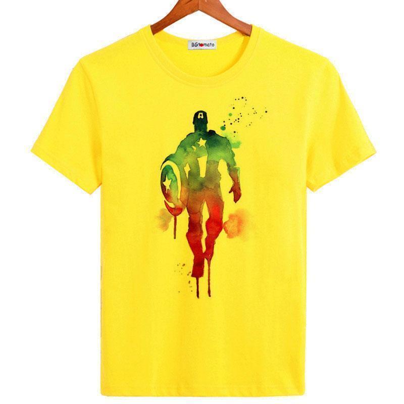 OtakuForm-SH T-Shirt S / Yellow Captain America Superhero T-Shirt in 4 colors