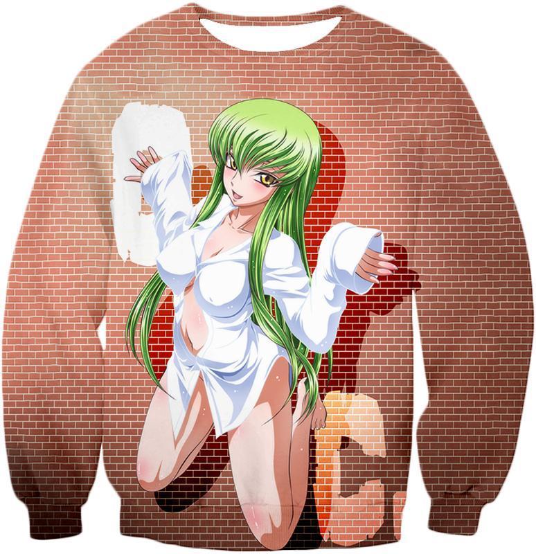 OtakuForm-OP T-Shirt Sweatshirt / XXS Code Geass Green Haired Anime Beauty C.C Promo Cool Brick Patterned T-Shirt