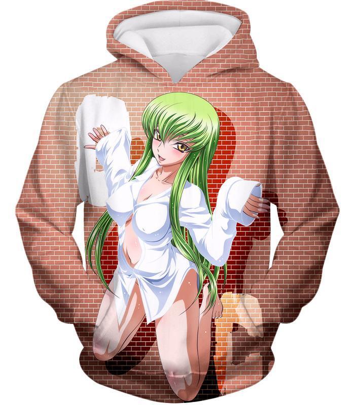 OtakuForm-OP T-Shirt Hoodie / XXS Code Geass Green Haired Anime Beauty C.C Promo Cool Brick Patterned T-Shirt