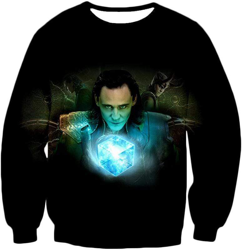 OtakuForm-OP Sweatshirt Sweatshirt / XXS Cool Anti-Hero Loki with Mind Stone Amazing Black Sweatshirt