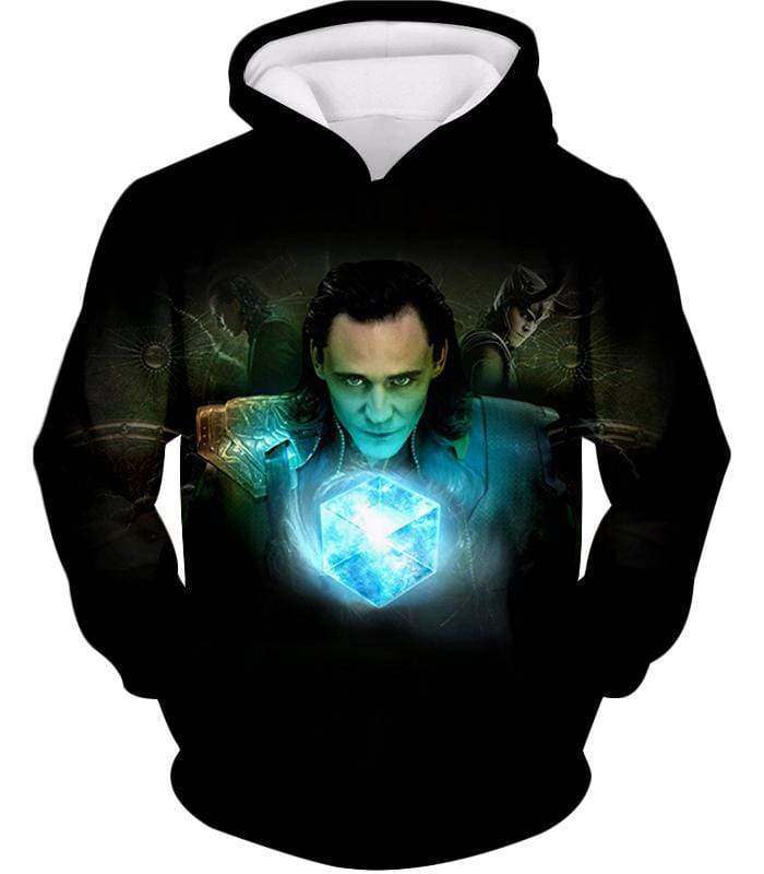 OtakuForm-OP Sweatshirt Hoodie / XXS Cool Anti-Hero Loki with Mind Stone Amazing Black Sweatshirt