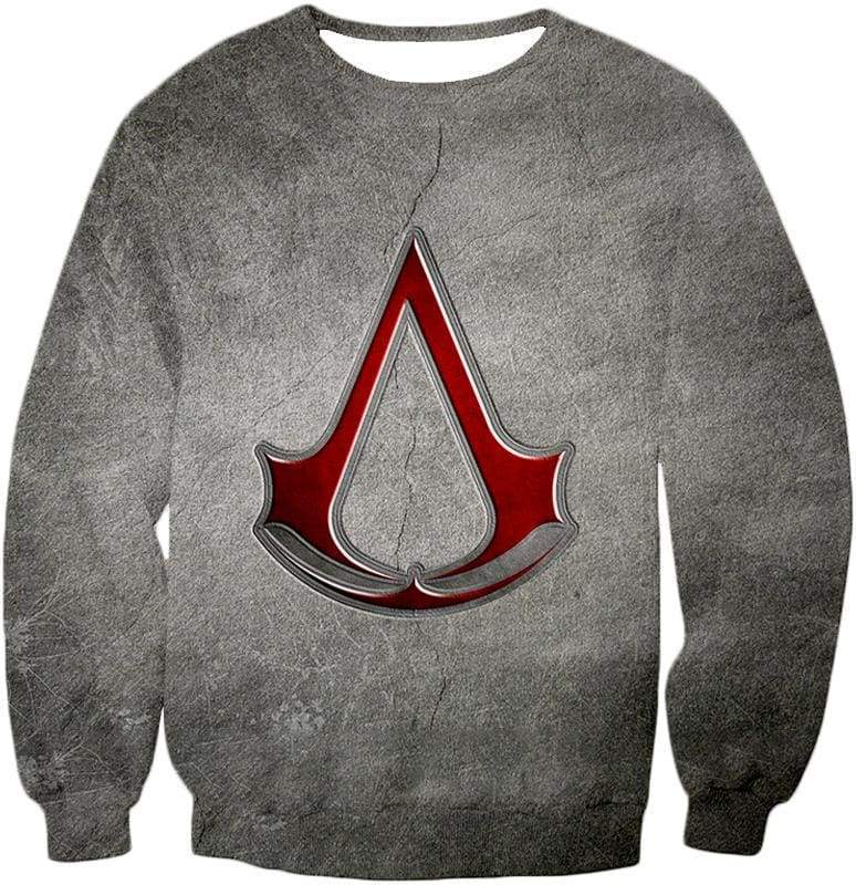 OtakuForm-OP Sweatshirt Sweatshirt / XXS Cool Assassin's Creed Symbol Awesome Promo Grey Sweatshirt