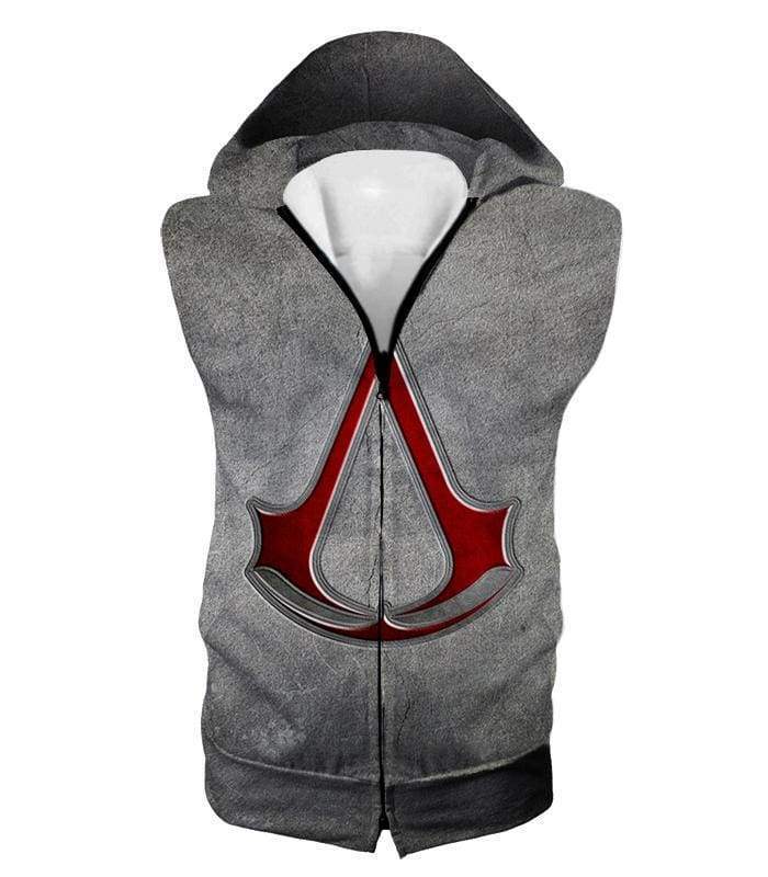 OtakuForm-OP Sweatshirt Hooded Tank Top / XXS Cool Assassin's Creed Symbol Awesome Promo Grey Sweatshirt
