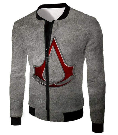 OtakuForm-OP Sweatshirt Jacket / XXS Cool Assassin's Creed Symbol Awesome Promo Grey Sweatshirt