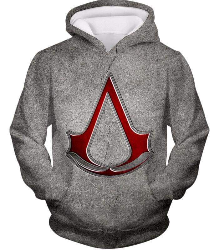 OtakuForm-OP Sweatshirt Hoodie / XXS Cool Assassin's Creed Symbol Awesome Promo Grey Sweatshirt